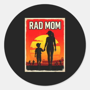 Adesivo Redondo Mãe radical mãe e filho futebol mãe pôr do sol