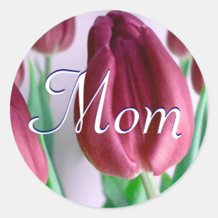 Adesivo Redondo Mãe Rosey Tulips Sticker