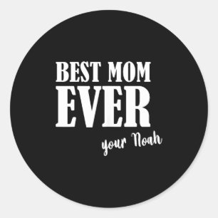 Adesivo Redondo Mãe sempre _ mulheres mãe mãe primeiro nome noah