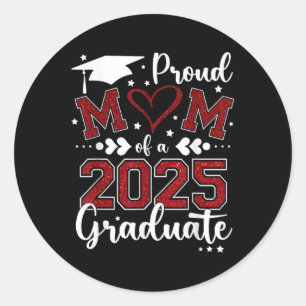 Adesivo Redondo Mãe Senior 2025 Orgulhosa Mãe De Um Graduado Da Tu