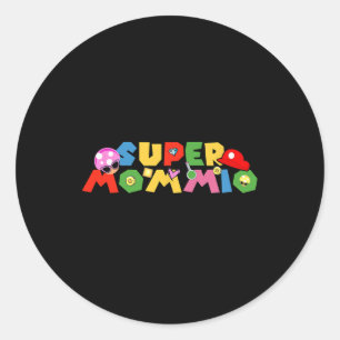 Adesivo Redondo Mãe Shirt Super Gamer Mommio Engraçado Presente Pa