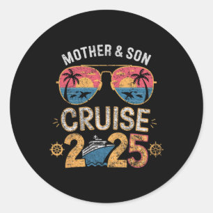 Adesivo Redondo Mãe Son Cruise 2025 Férias Correspondentes À Famíl