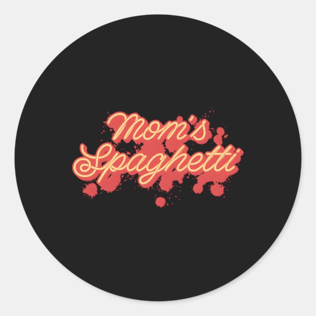 Adesivo Redondo Mãe Spaghetti Meatball Molho De Tomate Da Mãe (Frente)