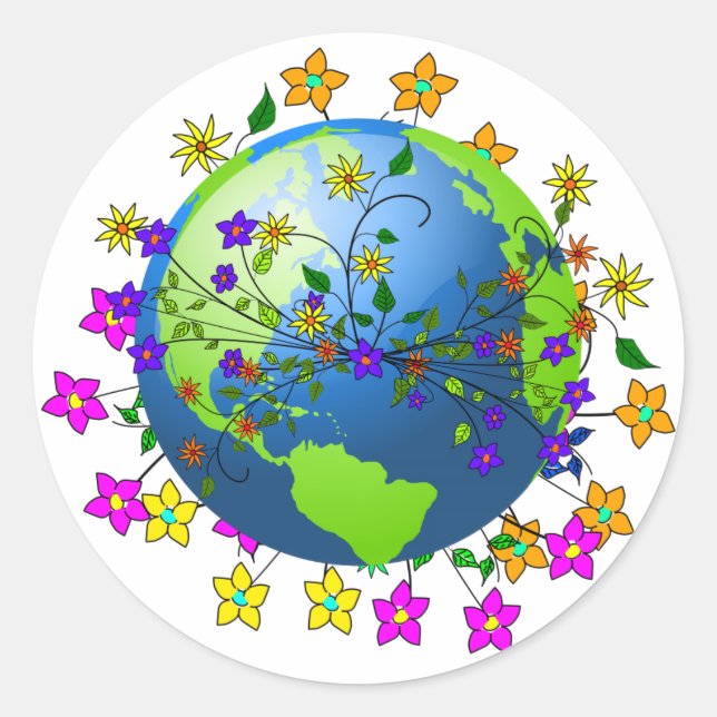 Adesivo Redondo Mãe Terra (Frente)