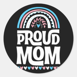 Adesivo Redondo Mãe Transgender Pride Sinalizador Dia de as mães B