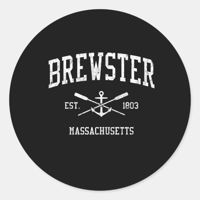 Adesivo Redondo Mães De Brewster Oros Cruzados Anchor De Barcos (Frente)