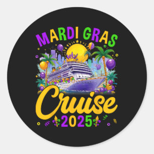 Adesivo Redondo Mães De Cruzeiro Da Família Mardi Gras Cruise 2025