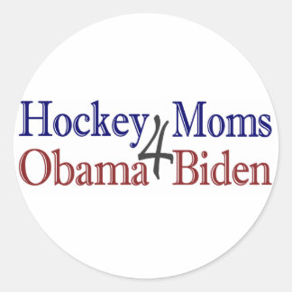 Adesivo Redondo Mães de hóquei para Obama Biden