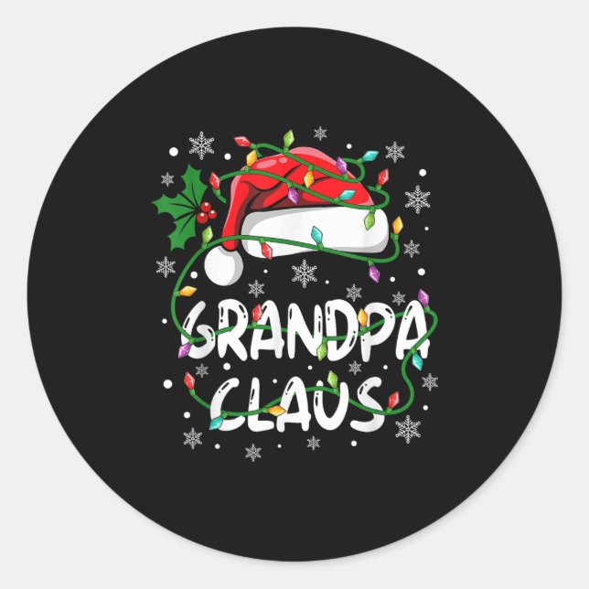 Adesivo Redondo Mães de Natal da Família Vovô Santa Claus (Frente)
