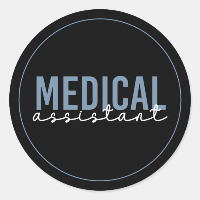 Adesivo Redondo Mães do Assistente Médico | Assistente clínico (Frente)