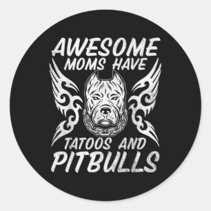 Adesivo Redondo Mães Incríveis Têm Tatuagens E Cachorros-De-Lama M