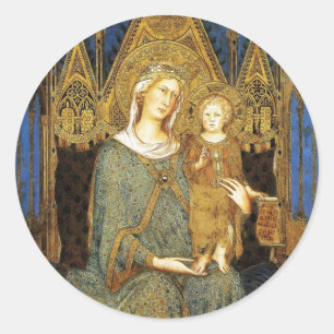 Adesivo Redondo MAESTA, VIRGEM COM Natal INFANTIL