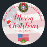 Adesivo Redondo Maga Christmas Stickers/Make Christmas Excelente N<br><div class="desc">Faça o Excelente de Natal novamente os adesivos Amen Coleção Patriótica</div>