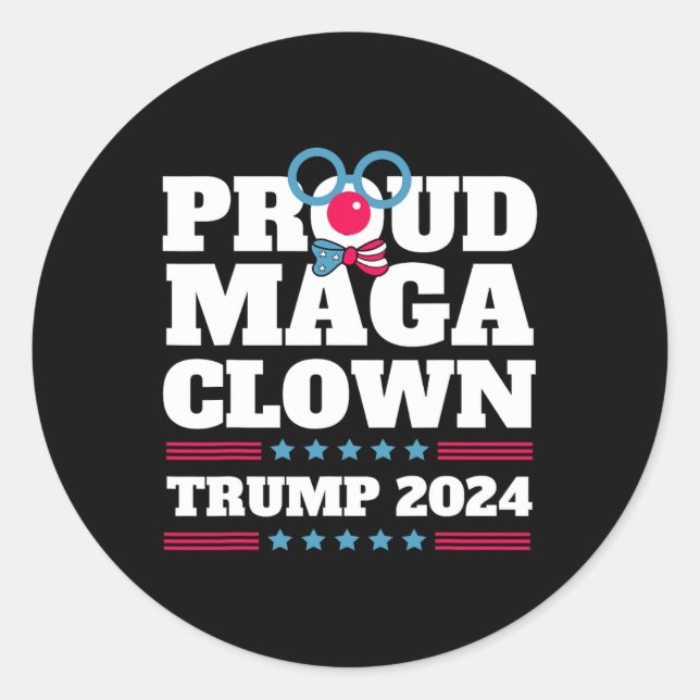 Adesivo Redondo Maga Clown Trump 2024 Usa New York Bronx Trump Vot (Frente)