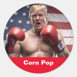 Adesivo Redondo Maga Corn Pop Trump