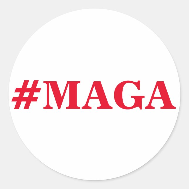 Adesivo Redondo #MAGA Sticker, Torne O Excelente Americano Novamen (Frente)