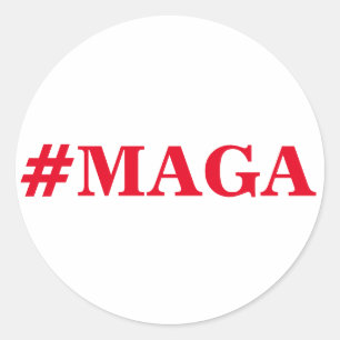 Adesivo Redondo #MAGA Sticker, Torne O Excelente Americano Novamen
