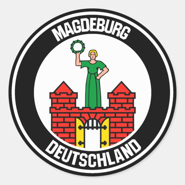 Adesivo Redondo Magdeburg Round Emblem (Frente)