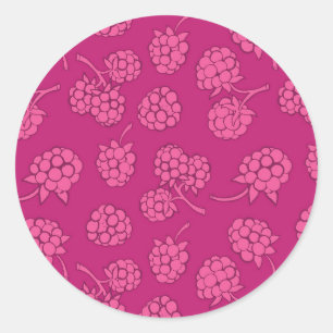 Adesivo Redondo Magenta Berry Pattern