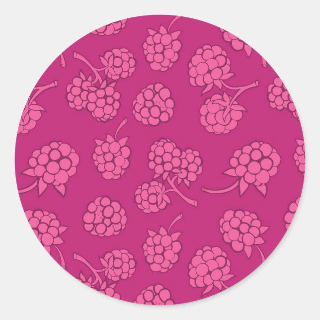 Adesivo Redondo Magenta Berry Pattern (Frente)