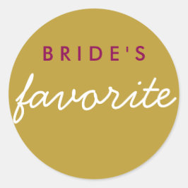 Adesivo Redondo Magenta Favorita da Noiva Dourada