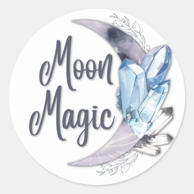 Adesivo Redondo Magia da Lua com Crystals Sticker (Frente)