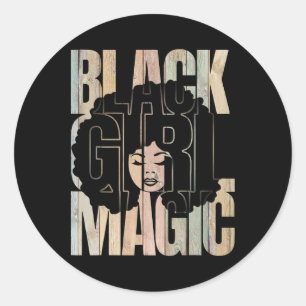 Adesivo Redondo Magia da Menina Negra Mês da História Negra Melani