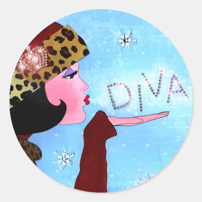 Adesivo Redondo "Magia de inverno" (Frente)