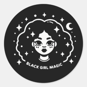 Adesivo Redondo Magia de menina negra