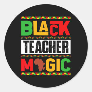 Adesivo Redondo Magia de Professores Negros História Afro-American