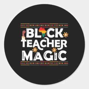 Adesivo Redondo Magia de Professores Negros, História Negra dos Af