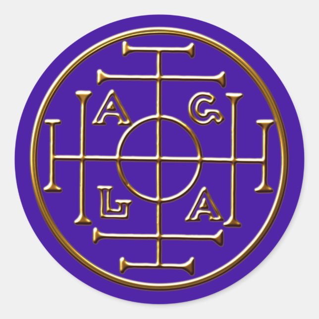 Adesivo Redondo Magia Magic filactéria êxito riqueza vida comprida (Frente)