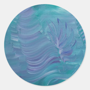 Adesivo Redondo Magia Subaquática Arte Abstrata Colorida Única