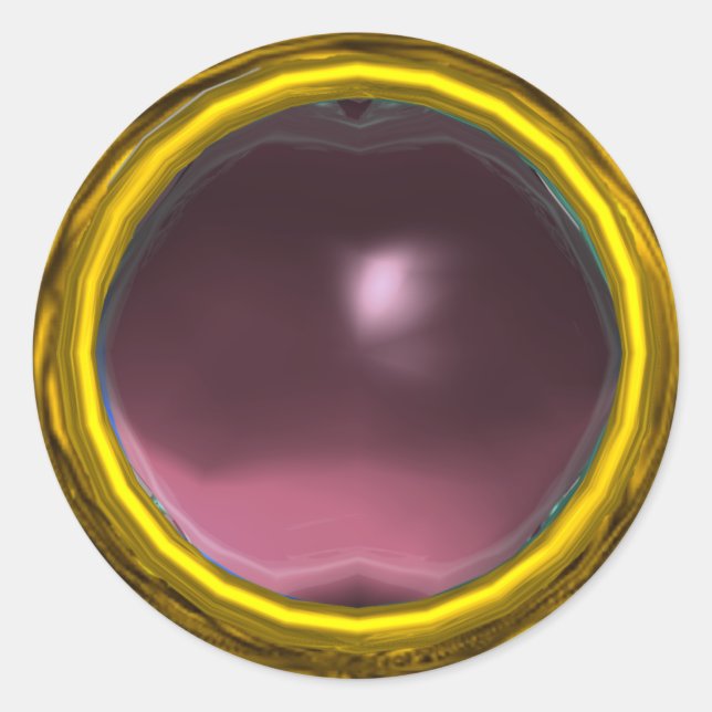 Adesivo Redondo MAGIC AMETIST, cor-de-rosa púrpura amarela vibrant (Frente)