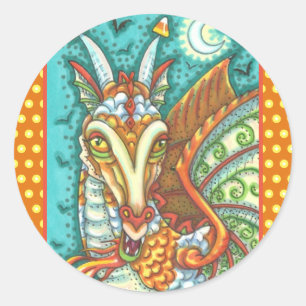 ADESIVO REDONDO MAGIC CANDY CORN DRAGON, HALLOWEEN FANTASY