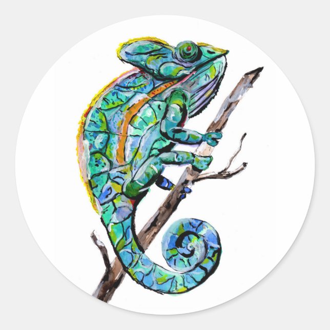 Adesivo Redondo Magic Chameleon (Frente)