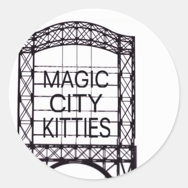 Adesivo Redondo Magic City Gatinho Sticker (Frente)
