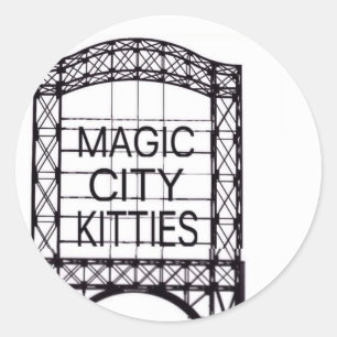 Adesivo Redondo Magic City Gatinho Sticker