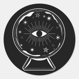 Adesivo Redondo Magic Crystal Ball Sching Ver Olhos Dizem Tudo