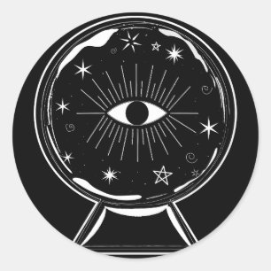 Adesivo Redondo Magic Crystal Ball Sching Ver Olhos Dizem Tudo