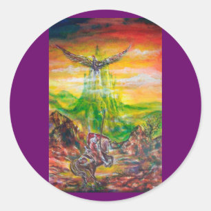 ADESIVO REDONDO MAGIC DUEL ENTRE BRADAMANT E NEGROMANCER