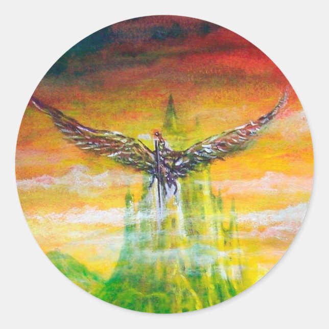 ADESIVO REDONDO MAGIC DUEL ENTRE BRADAMANT E NEGROMANCER (Frente)