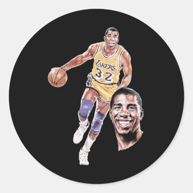 Adesivo Redondo Magic Johnson Art Graphic (Frente)