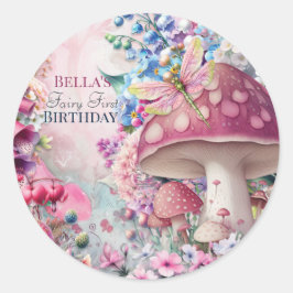 Adesivo Redondo Magic Mushroom Fairy Forest Sticker