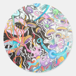 Adesivo Redondo Magic Mushroom Round Sticker