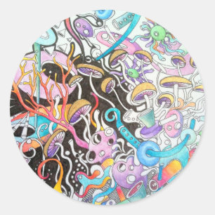 Adesivo Redondo Magic Mushroom Round Sticker