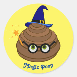 Adesivo Redondo Magic Poop Emoji