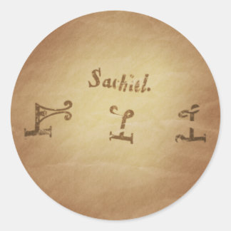 Adesivo Redondo Magic Seal Angel Sachiel Protection Magic Charms