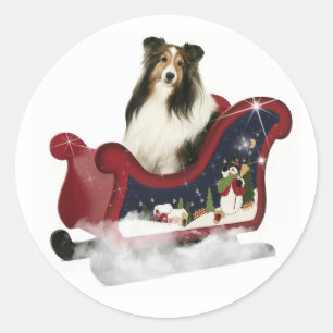 Adesivo Redondo Magic Sleigh Sheltie