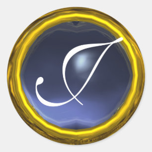 Adesivo Redondo MAGIC TOPAZ MONOGRAM amarelo brilhante